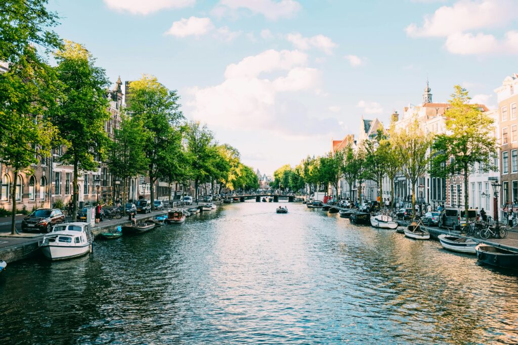 the channel of Amsterdam, a top destination for women traveling alone