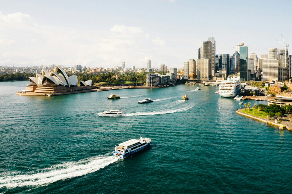 A view of Sydney from the sea, a top destination for women traveling alone